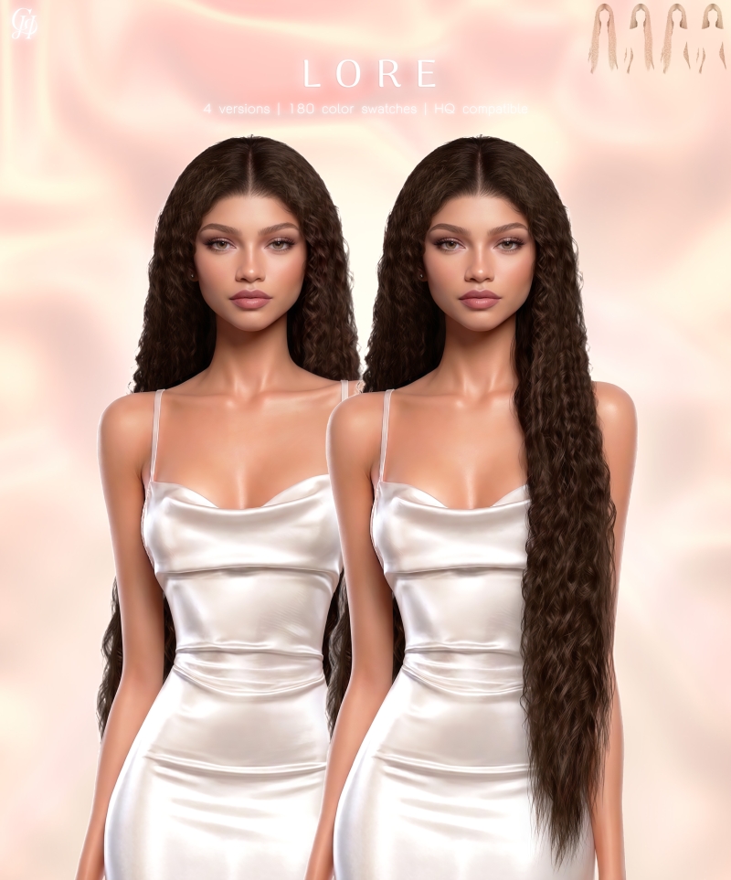 Alpha Lore Hairstyle by greenteahoney - The Sims 4 Custom Content