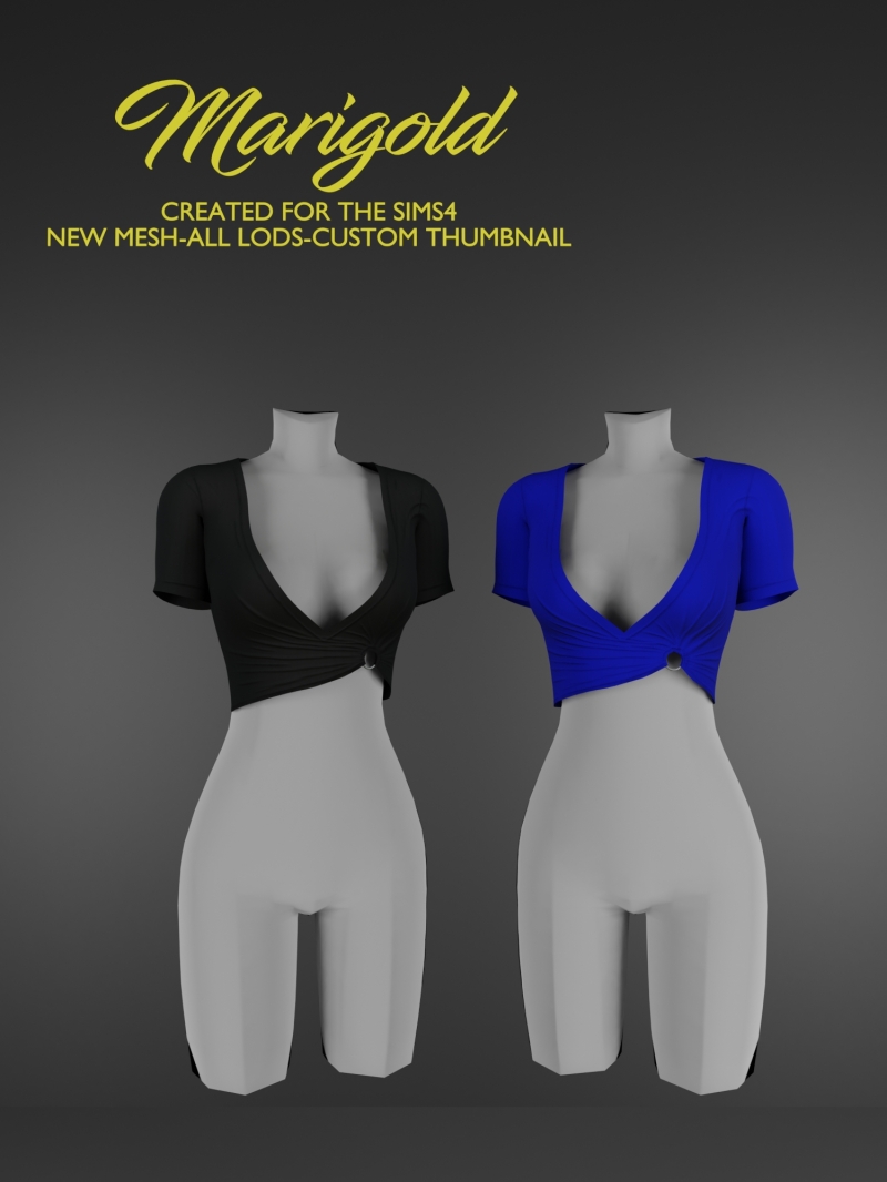 Alpha MARIGOLD TS4_ALANA T SHIRT TOP by marigoldsims - The Sims 4 Custom Content
