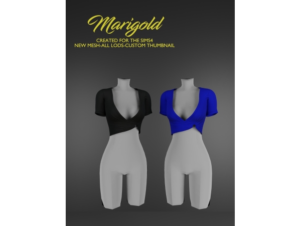 Alpha MARIGOLD TS4_ALANA T SHIRT TOP - The Sims 4 Custom Content