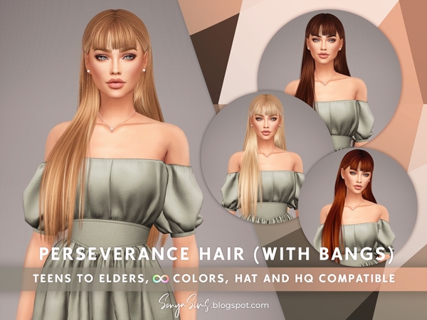 Alpha Perseverance Hair (With bangs) - The Sims 4 Custom Content