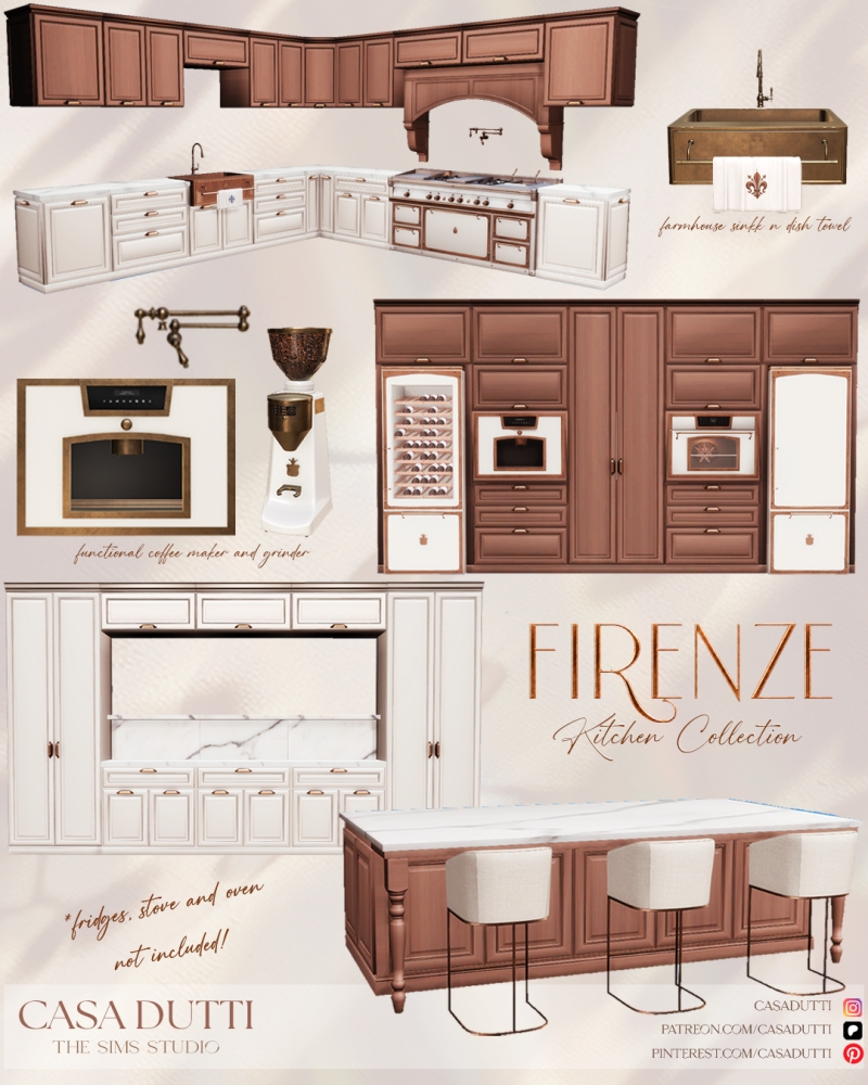 Alpha Firenze Kitchen Collection by casadutti - The Sims 4 Custom Content
