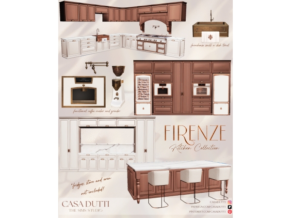 Alpha Firenze Kitchen Collection - The Sims 4 Custom Content