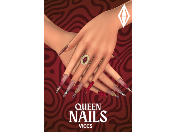 Mix VICCS_ QUEEN NAILS (TEEN ELDER) - The Sims 4 Custom Content