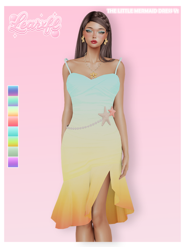 Alpha 1 Full Body The Little Mermaid Dress V1 by simsfinds - The Sims 4 Custom Content