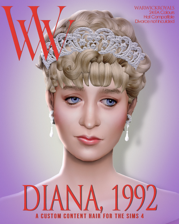 Maxis Match WARWICK Diana Hair II by simsfinds - The Sims 4 Custom Content