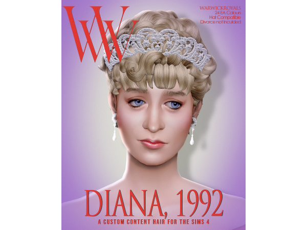 Maxis Match WARWICK Diana Hair II - The Sims 4 Custom Content