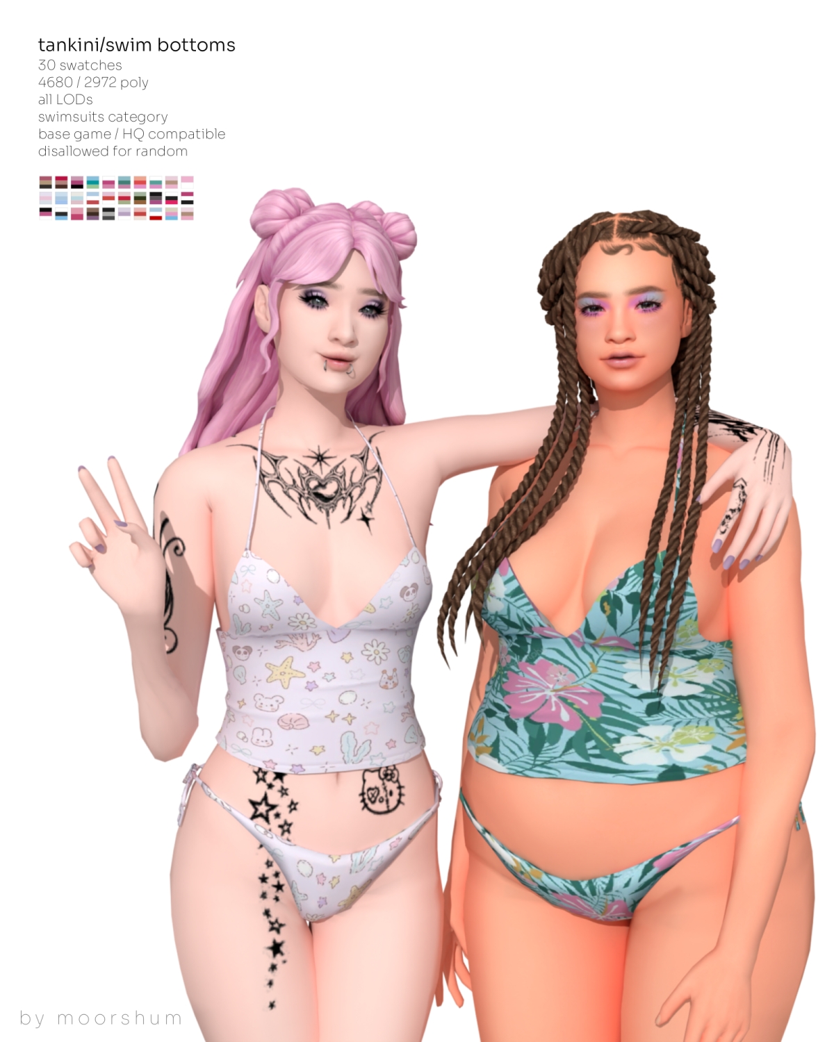 Maxis Match tankini set 1k subs gift by simsfinds - The Sims 4 Custom Content