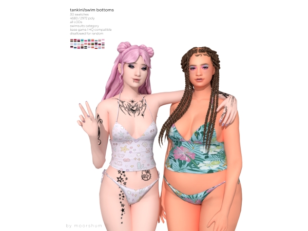 Maxis Match tankini set 1k subs gift by moorshum - The Sims 4 Custom Content