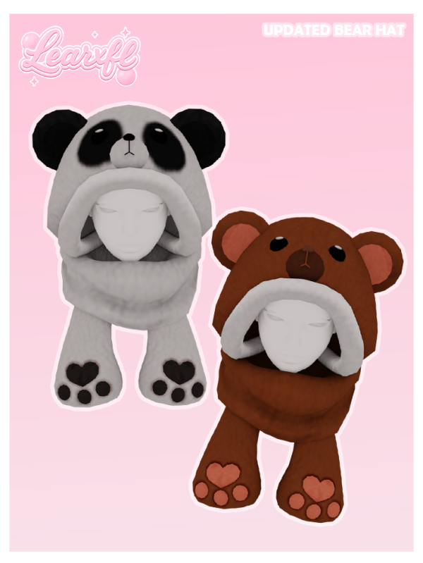 Mix 1 Updated Headwear Bear Hat by simsfinds - The Sims 4 Custom Content