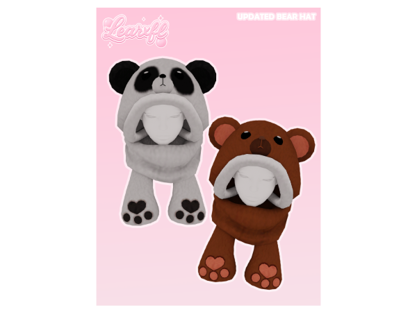 Mix 1 Updated Headwear Bear Hat by Learxfl - The Sims 4 Custom Content