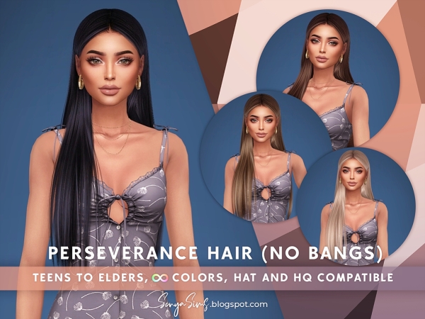 Alpha Perseverance Hair (No bangs) - The Sims 4 Custom Content