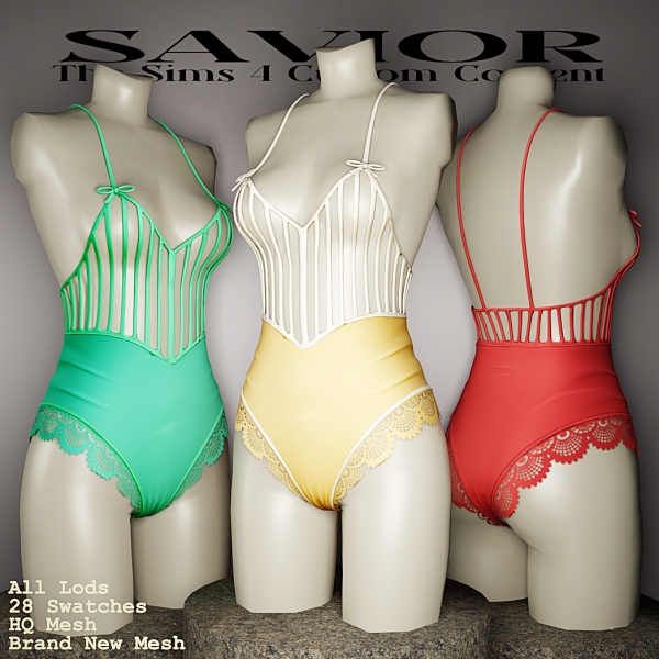 Alpha Svr_Aiko Dwandara Swimsuit by saviorts4 - The Sims 4 Custom Content