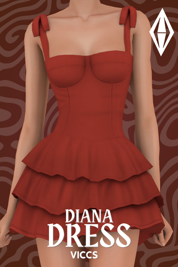 Maxis Match VICCS_ DIANA DRESS (TEEN ELDER) by viccs - The Sims 4 Custom Content