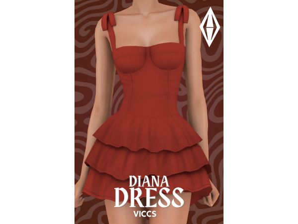 Maxis Match VICCS_ DIANA DRESS (TEEN ELDER) - The Sims 4 Custom Content