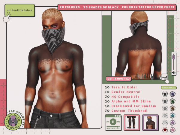 Mix Media Blackout Tattoo - The Sims 4 Custom Content