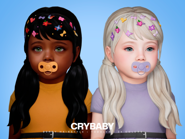 Maxis Match CRYBABY Berry Hairstyle Clips I Toddler (aharris00britney) by crybaby - The Sims 4 Custom Content