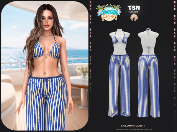 Alpha SET Sail Away Outfit - The Sims 4 Custom Content