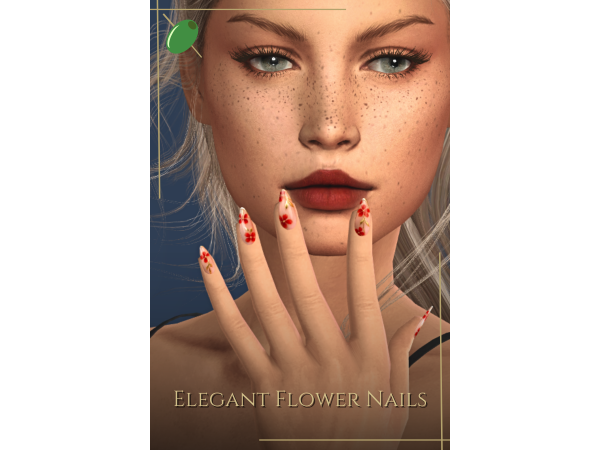 Alpha Elegant Flower Nails - The Sims 4 Custom Content