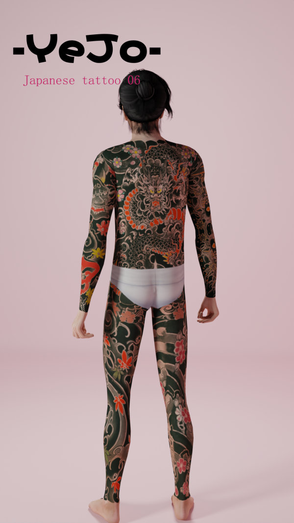 Mix Japanese tattoo 06 by simsfinds - The Sims 4 Custom Content
