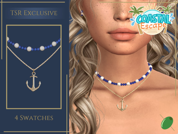Alpha Port Town Necklace - The Sims 4 Custom Content