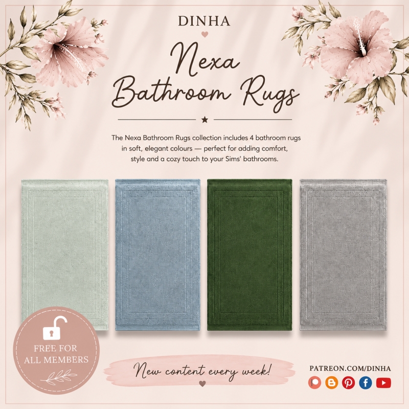 Alpha Nexa Bathroom Rugs by dinhagamer - The Sims 4 Custom Content