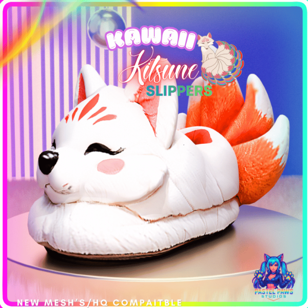 Alpha Kawaii Kitsune Slippers by simsfinds - The Sims 4 Custom Content