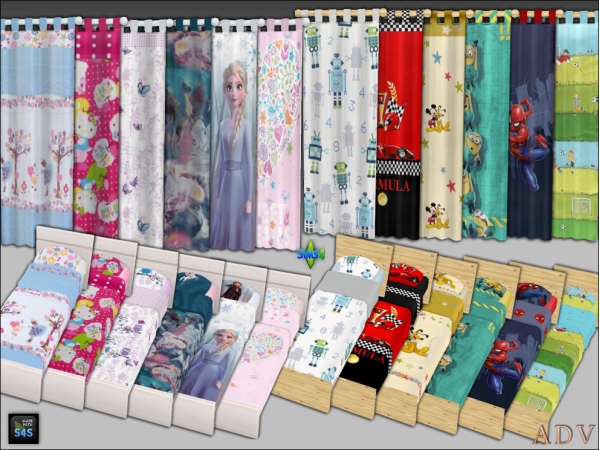 Maxis Match Beds and curtains - The Sims 4 Custom Content