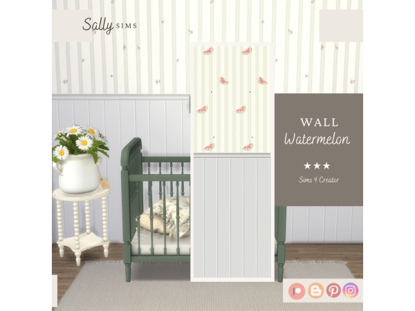 Alpha Wall WATERMELON - The Sims 4 Custom Content