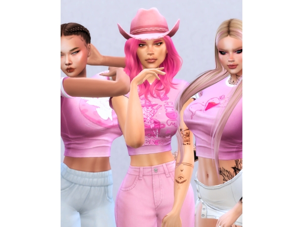 Alpha T SHIRT PINK - The Sims 4 Custom Content