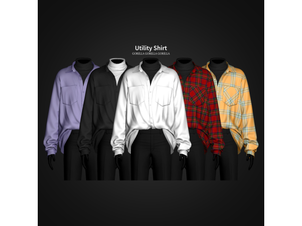 Alpha Utility Shirt by gorillax3 - The Sims 4 Custom Content