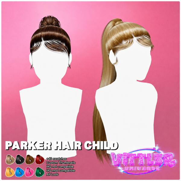 Alpha Parker Child Hair by simsfinds - The Sims 4 Custom Content