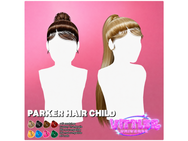 Alpha Parker Child Hair by VittlerUniverse - The Sims 4 Custom Content