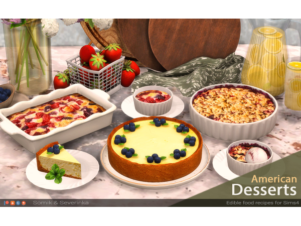 Alpha American Desserts Set 1 by Somik_Severinka - The Sims 4 Custom Content
