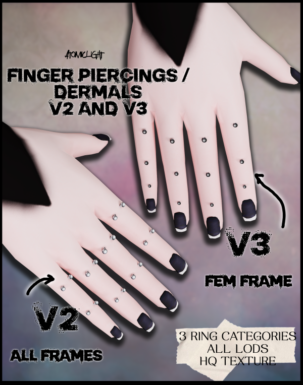 Maxis Match Finger piercingsdermals 2 and 3 by simsfinds - The Sims 4 Custom Content