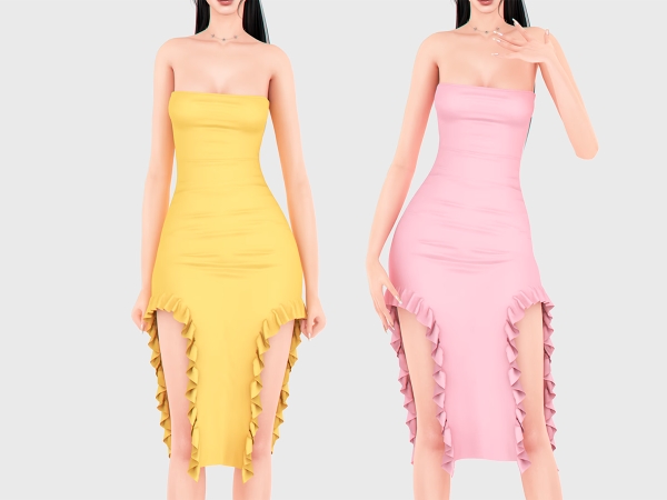 Alpha Kali Frill Dress - The Sims 4 Custom Content