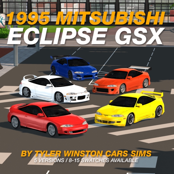 Alpha Tyler Winston Cars 1995 Mitsubishi Eclipse GSX by tylerwcars - The Sims 4 Custom Content