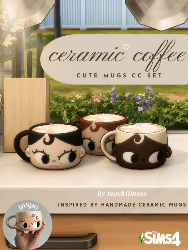 Maxis Match Cute Coffee Ceramic Mug Cute by simsfinds - The Sims 4 Custom Content