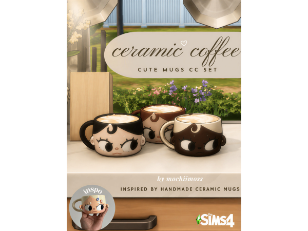 Maxis Match Cute Coffee Ceramic Mug Cute by mochiimoss - The Sims 4 Custom Content