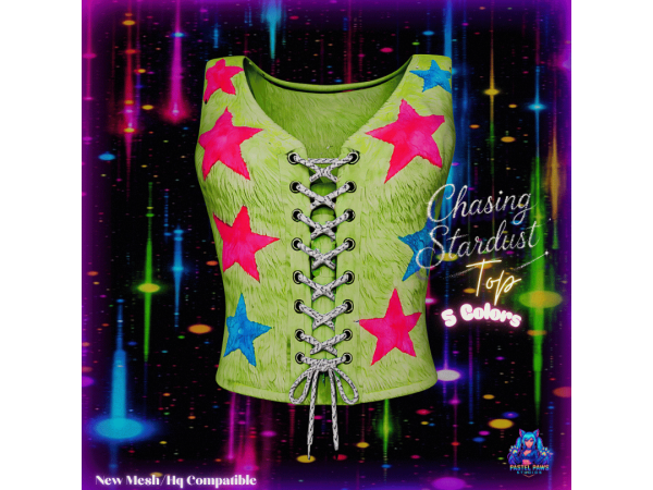 Alpha Chasing Stardust_Top by PastelPaws - The Sims 4 Custom Content