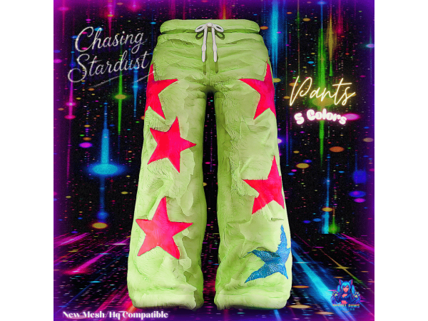 Alpha Chasing Stardust_Pants by PastelPaws - The Sims 4 Custom Content