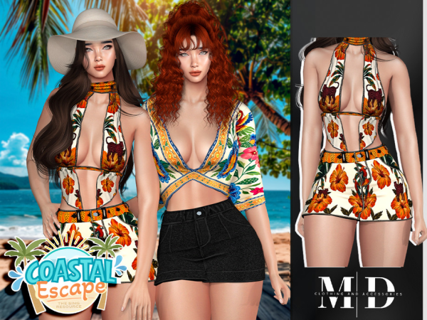 Alpha COASTAL ZURI SET THREE PIECES - The Sims 4 Custom Content