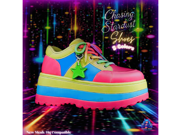 Alpha Chasing Stardust Shoes by PastelPaws - The Sims 4 Custom Content