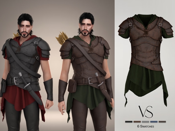 Alpha Archer Set Shirt with Armor - The Sims 4 Custom Content
