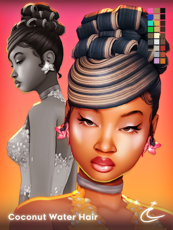 Maxis Match COCONUT WATER HAIR by simsfinds - The Sims 4 Custom Content