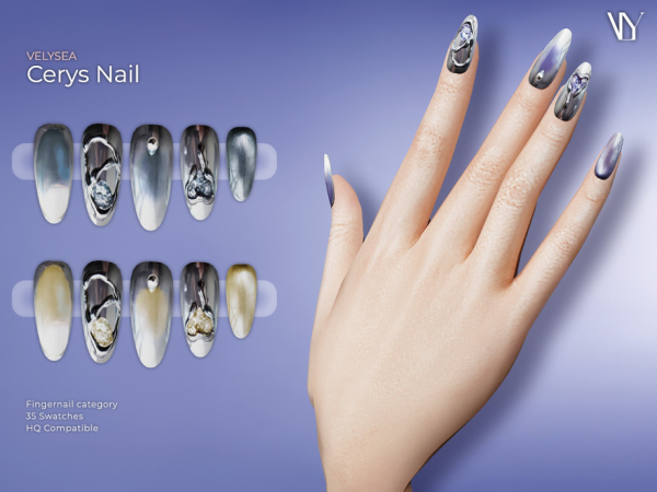 Alpha VELYSEA Cerys Nail by VELYSEA - The Sims 4 Custom Content