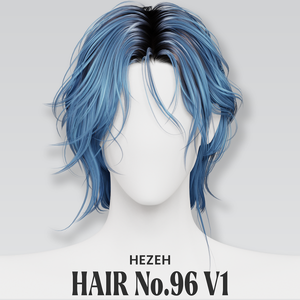 Alpha [Hezeh]Hair No96 V1 by hezeh - The Sims 4 Custom Content