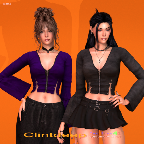 Alpha Clintdeep Avalyn Velvet Crop Top by clintdeep - The Sims 4 Custom Content