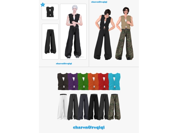 Sims 4 Mix Pantalones para Hombre CC: [charon&roqiqi]260705_bottom_M