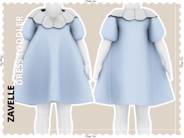 Alpha Zavelle Dress Toddler - The Sims 4 Custom Content