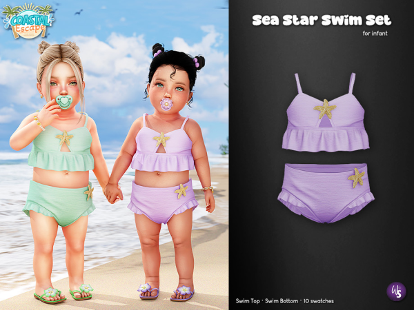 Alpha Sea Star Swim Set for infant by WisteriaSims - The Sims 4 Custom Content